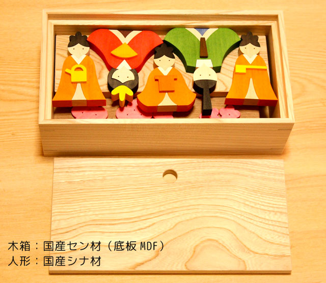 コンパクトでおしゃれな雛人形(卓上型) おひなさまボックス｜木のおもちゃ ポプリの森
