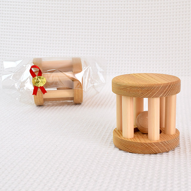 木製ガラガラ（ラトル） コロコロ 出産祝い・赤ちゃんにおすすめ【日本製】｜木のおもちゃ ポプリの森