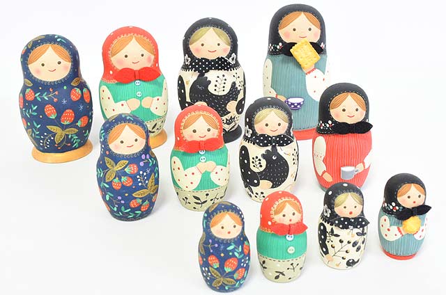 かわいい日本製のマトリョーシカたち