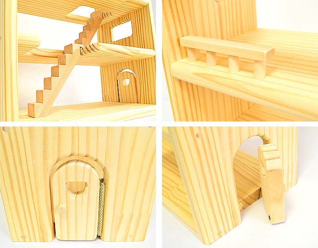桜の小路 ドールハウス 木製ドールハウス【日本製・3階建て・フルセット】 ｜木の