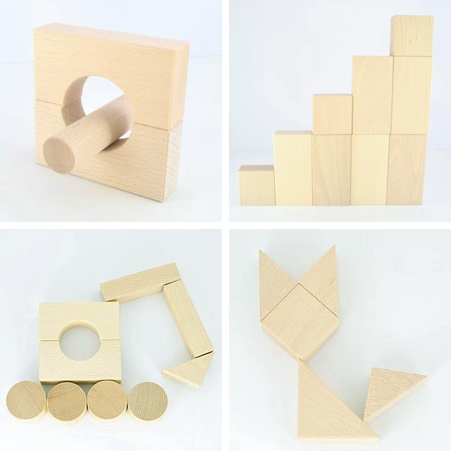 日本製の無垢つみ木