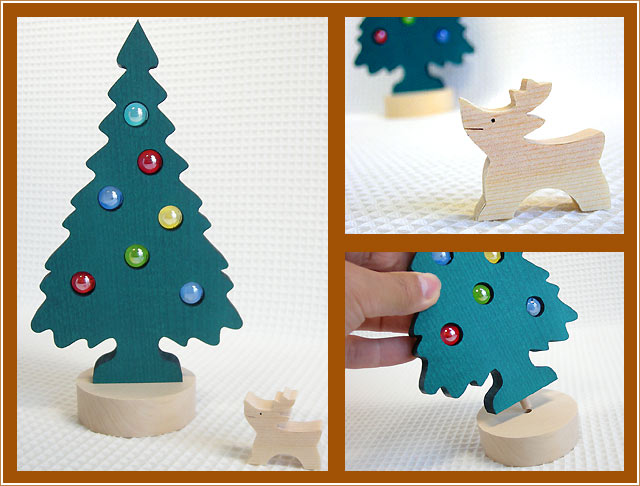 ビー玉ツリー｜木製クリスマスツリー（森林工芸館）｜木のおもちゃ 